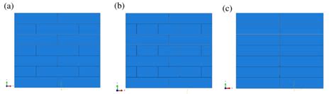 -Bond configurations of the three specimens; (a) Stretcher bond; (b)... | Download Scientific ...