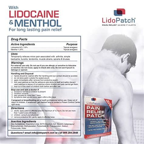 Lidocaine Patch 3 Pack Lidopatch Maximum Strength 36 Lidocaine And 1