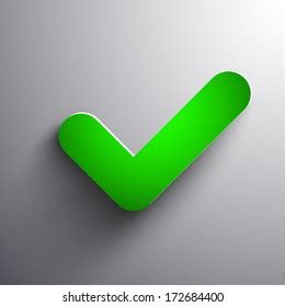 Vektor Stok Green Check Mark D Icon Agreement Tanpa Royalti