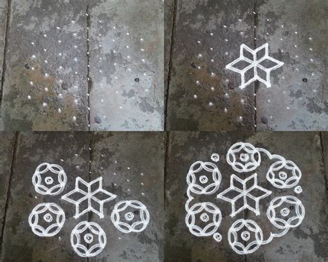 Rangoli designs/Kolam: 13-7 pulli kolam- interlaced dots kolam