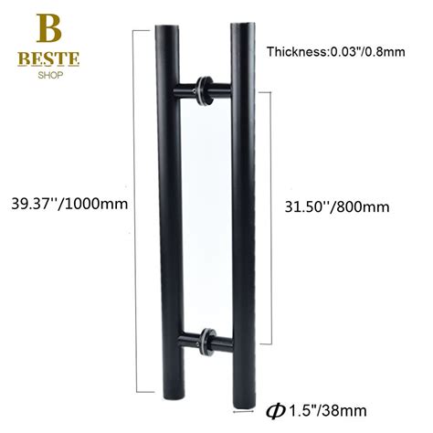 Heavy Duty Stainless Steel Frosted Black Push Pull Door Handle Glass Door Wood Door Handle Grab