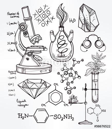 Vector: Hand drawn science lab icons sketch set . | Science, How to draw hands, Fancy art