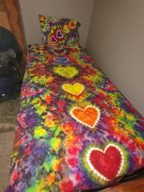 Custom Heart Tie Dye Sheet Set Etsy