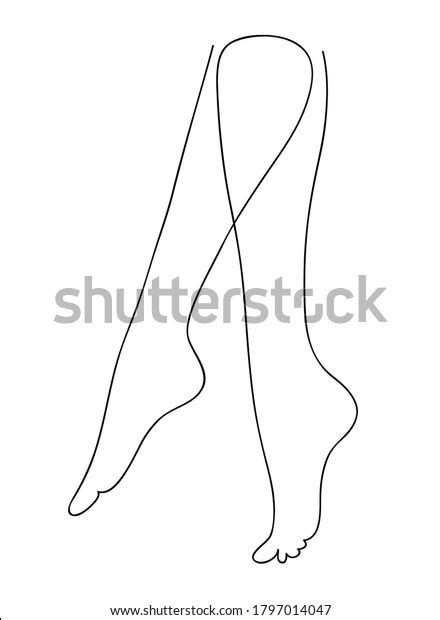 Sexy Slim Legs Naked Beautiful Female Stock Vector Royalty Free Shutterstock