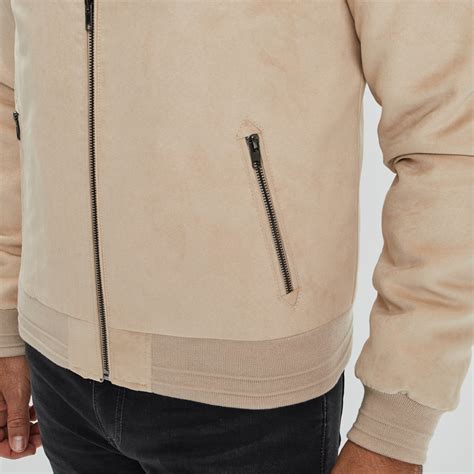 Blouson Droit Zipp Aspect Su Dine Beige Homme La Halle