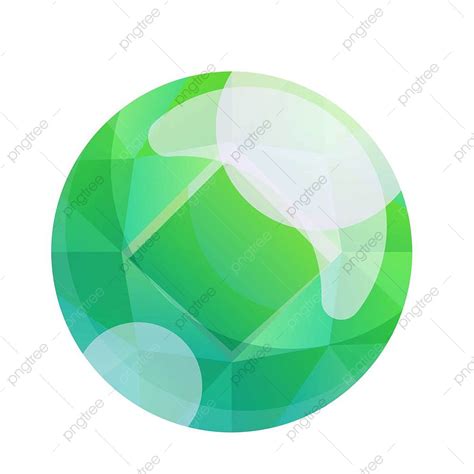 Gem Clipart Transparent Background Round Green Gem Icon Chrysolite