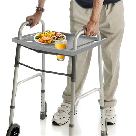 Buy Walker Tray- Upright with 2 Cup Holders-Universal Table Fits Most Standard Folding Walkers ...