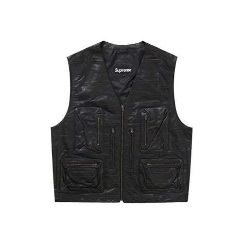 Supreme Patchwork Leather Cargo Vest Blacksupreme Patchwork Leather