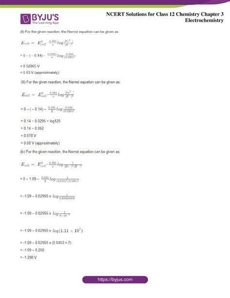 Ncert Solutions For Class 12 Chemistry Chapter 3 Electrochemistry