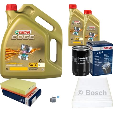 BOSCH INSPECTION SET 7 L Castrol Edge FST 5W 30 Ll Pour Audi A6 2 6 EUR