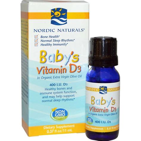 Buy Nordic Naturals Babys Vitamin D3 400 Iu 037 Fl Oz 11 Ml