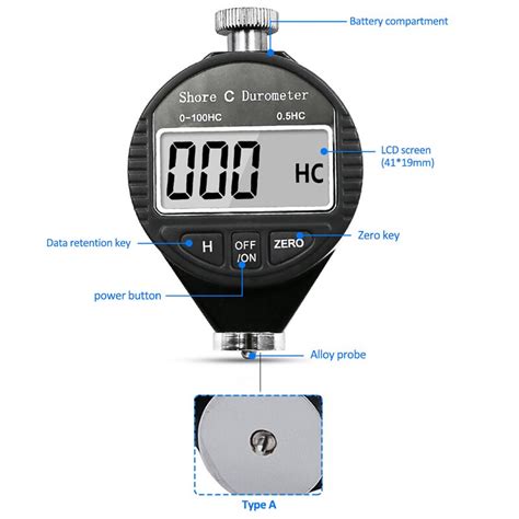 Ha Hd Hc Digitale Shore Durometer Lcd Display Scle Grandado