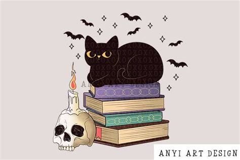 Vintage Black Cat Halloween PNG Graphic by Anyi Art Design · Creative ...