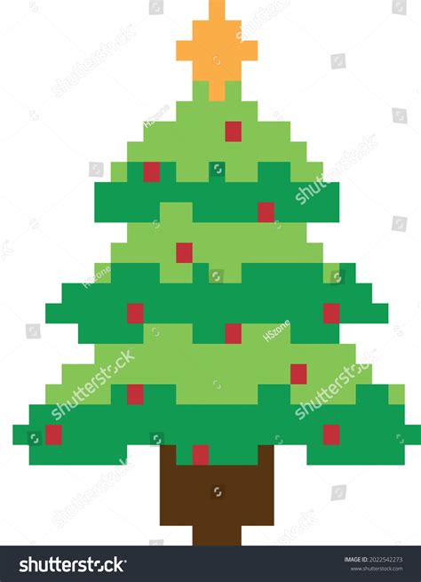 Christmas Tree Pixel Art Vector Illustration Stock Vector (Royalty Free ...