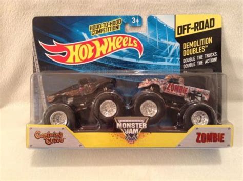 Hot Wheels Monster Jam Captains Curse And Zombie Demolition Doubles Off Road Nip 505966754