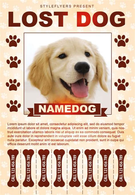 Lost Dog Free Flyer Template - Download for Photoshop