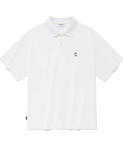 MUSINSA COVERNAT C Logo Collar T Shirt White