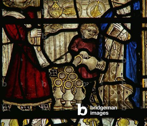 Image Of Detail From A Window Depicting The Wedding At Cana Stained By