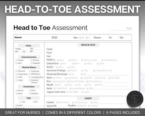 Head To Toe Assessment Sheet Head To Toe Assessment Guide Nursing