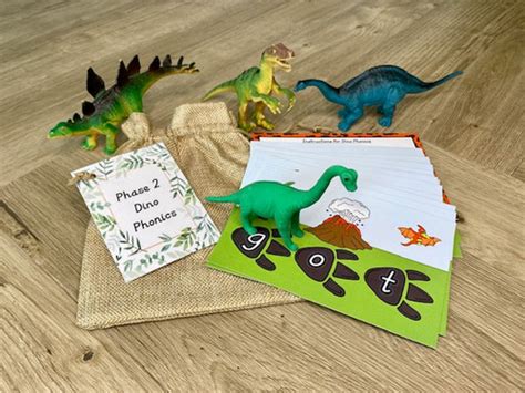 Phase 2 Phonics Dinosaur Activity Cards/ Reception Words (PHYSICAL ...