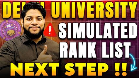 Delhi University Simulated Rank List Next Stepsafe Rank For Admission