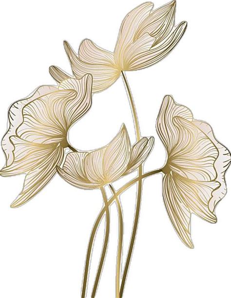 Golden Flower Ornament Vector Design Images Golden Flowers Botanical