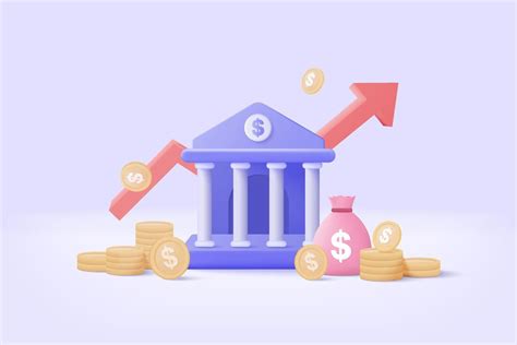 An Illustration Of A Bank Building With Money Coming Out Of It And