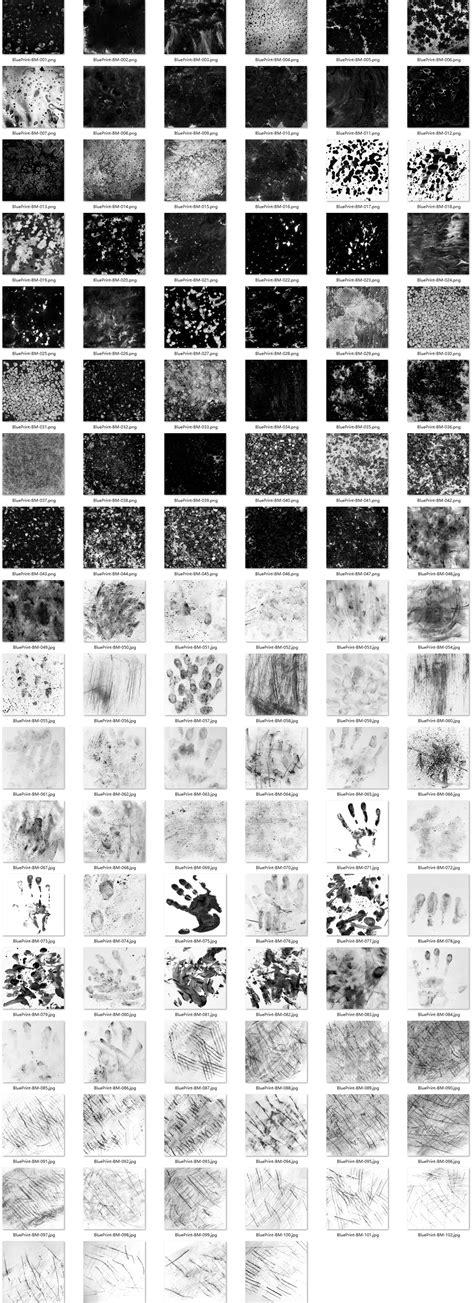 106张污渍划痕指纹等黑白贴图tfm Blueprint Pack源酷素材网