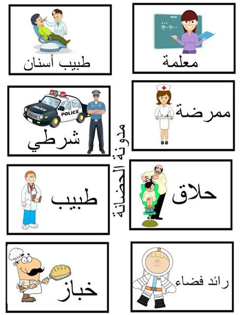 صور عن المهن Arabic Kids Learning Arabic Arabic Alphabet For Kids