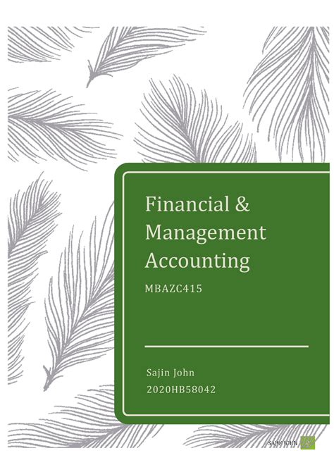 Fma Consolidated Notes Lectures Financial Management Accounting