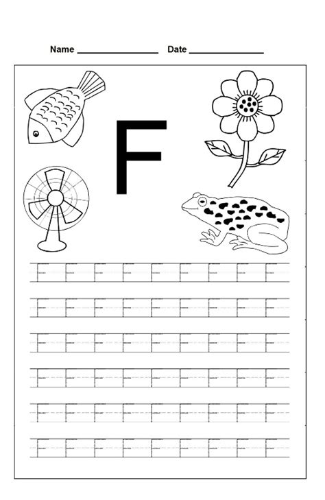 Letter F Tracing Sheets Free Worksheets Samples