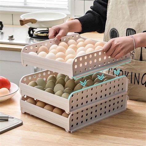 High Quality Stackable Egg Storage Box Grids Egg Container Plastic