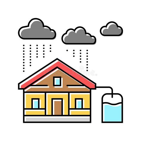 Rainwater Harvesting Environmental Color Icon Vector Illustration Stock