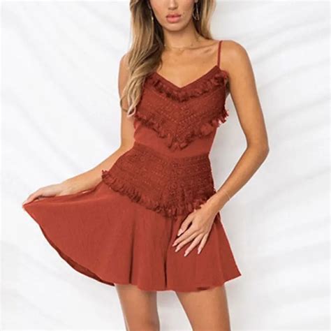 Buy Sexy Spaghetti Strap Mini Dress Women Summer