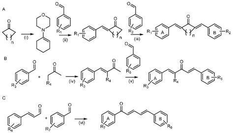 Scheme 2. General synthesis of asymmetric diarylpentanoids. (A) The ...