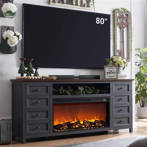 Amazon SinCiDo Fireplace TV Stand For TVs Up To 80 Inches