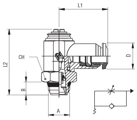 Swivel Flow Regulator For Cylinder Universal Short Fun