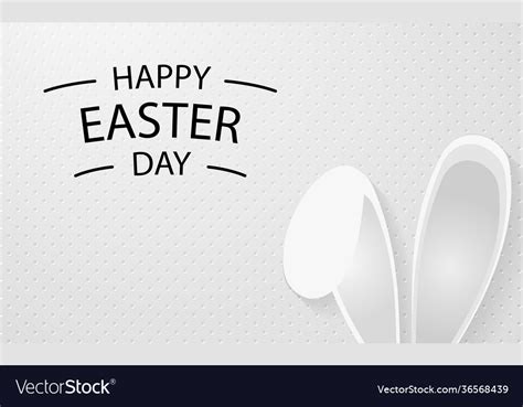 Happy Easter Greetings Rabbit Ears Perforated Vector Image