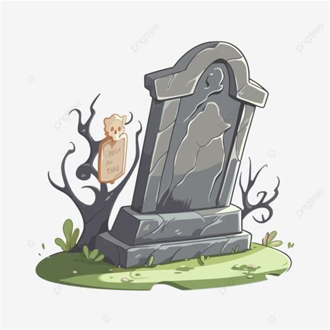 Tombstone Clipart Halloween Gravestone And Graveyard Cartoon Illustration Vector Halloween