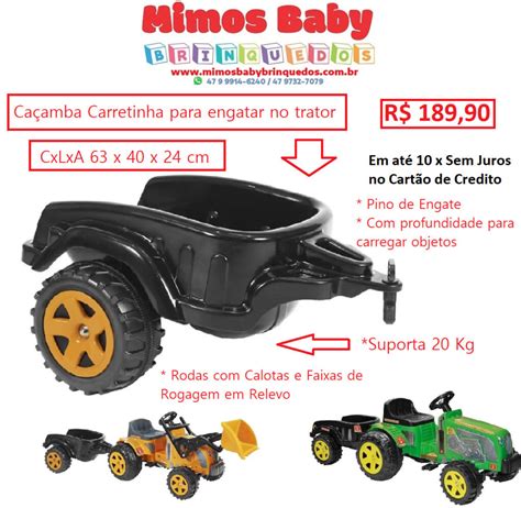 Ca Amba Carretinha Preto Big Para Trator Fazendeiro Biemme Maior Loja