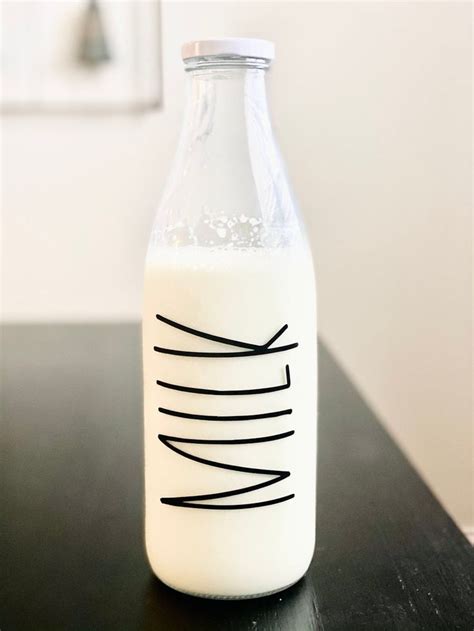 Milk Glass Bottle Vinyl Label Rae Dunn Inspired Font Bottle Etsy