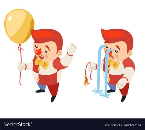 Burst Balloon Isometric Circus Party Fun Sad Vector Image