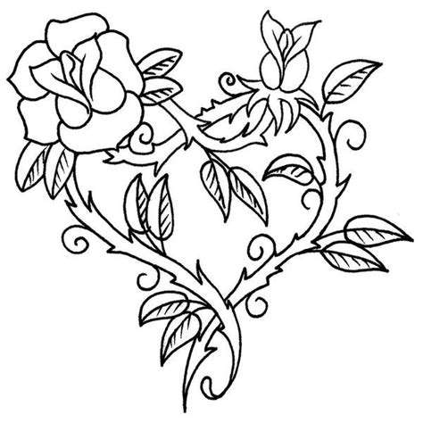 Corazones Dibujos De Rosas Para Colorear Una Imagen Ideal Para Regalar