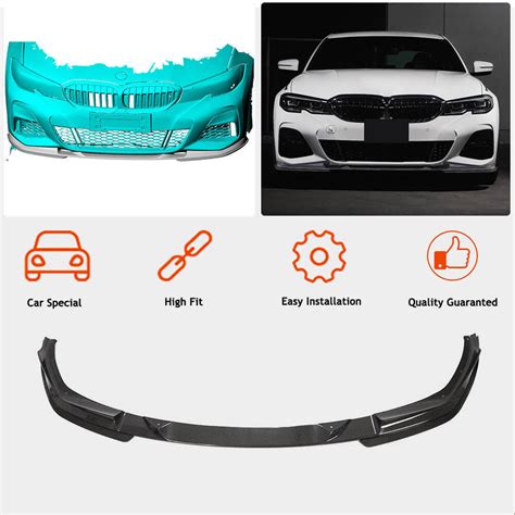 Bmw G20 330i M340i Carbon Fiber Front Bumper Lip Spoiler 3d Style Ahacarbon