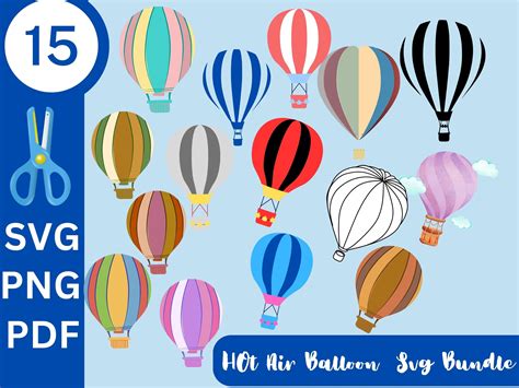 Hot Air Balloon SVG Hot Air Balloon SVG Bundle Hot Air Balloon PNG