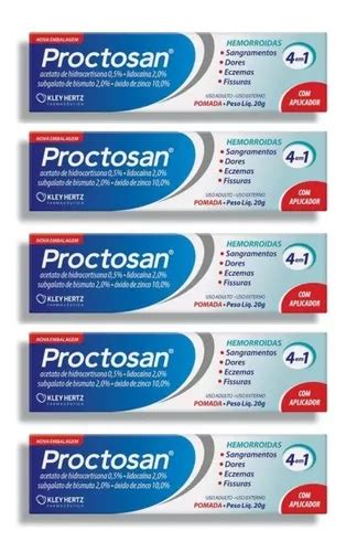 Kit 5 Proctosan Pomada 20g Tratamento De Hemorroidas Fissura