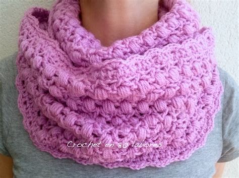 Crochet En Labores Bufanda Infinita En Punto Pi A Puff Y Punto V