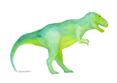 Tyrannosaurus Rex Watercolor Painting 7 X 5 T Rex Dinosaur Art Giclee