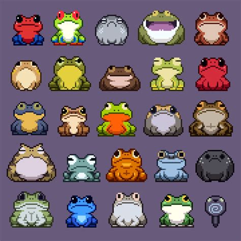 Twitter | Pixel art design, Frog art, Pixel art characters