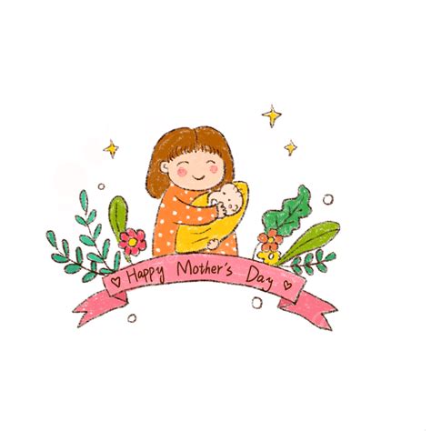 Mother′s Day Png Image Mother S Day Floral Hand Draw Illustration